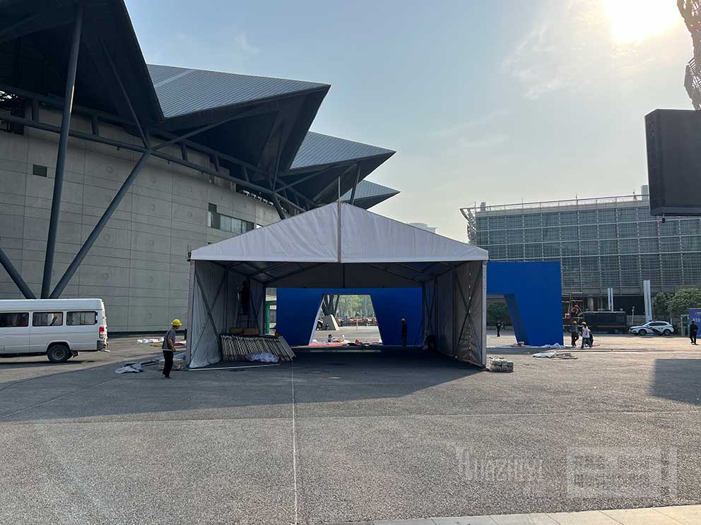 華熠廠家出租會展中心大河車展安檢篷房