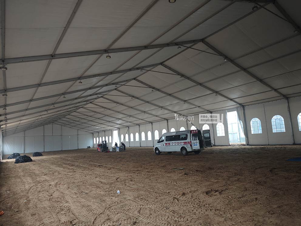 開封篷房租賃搭建大跨度展覽篷房現場