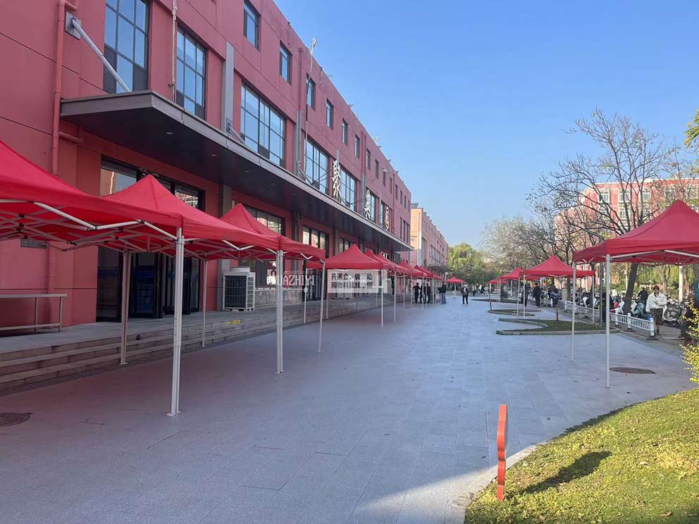 鄭州紅色簡易帳篷出租助力鄭州大學美食活動